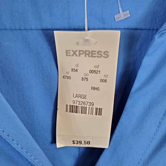 Express Women Blue Dress Shirt L NWT image number 5