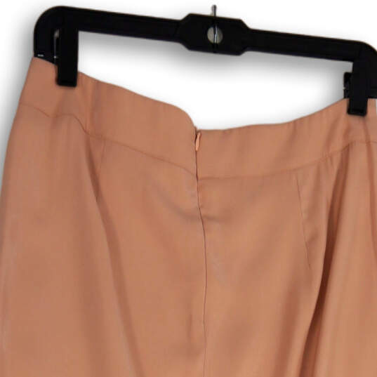 NWT Womens Brown Flat Front Back Zip Straight & Pencil Skirt Size Large image number 3