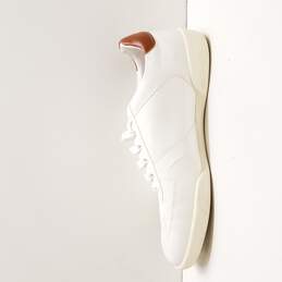 Zara Men's White Leather Sneakers Size 12 alternative image