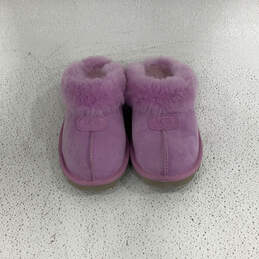 Womens Coquette Pink Suede Fuzzy Round Toe Slip-On Mule Slipper Size 8