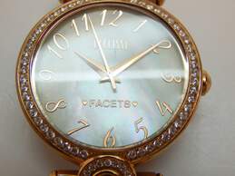 Ecclissi Facets 75620 Rose Gold Tone & Cubic Zirconia Mother Of Pearl Dial Watch 79.1g