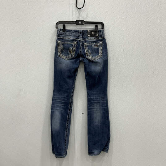 Womens Blue Denim Medium Wash 5-Pocket Design Bootcut Jeans Size 25 image number 2