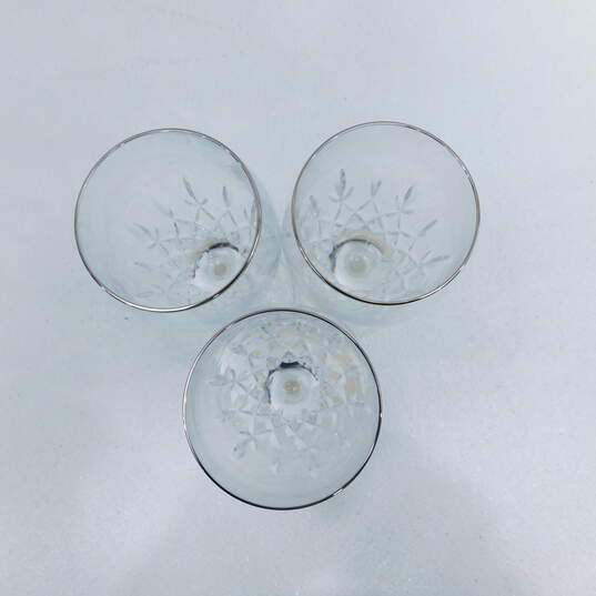 Set of 3 Miller Rogaska Memoir Platinum Rim Wine Goblet Glasses image number 3