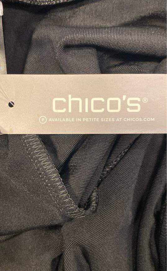 NWT Chico's Womens Black Flat Front Elastic Waist Pull-On Dress Pants Size M image number 3