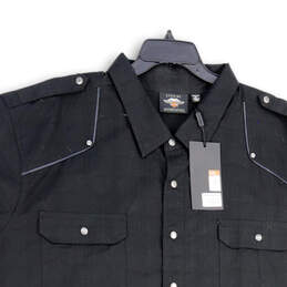 NWT Mens Black Spread Collar Short Sleeve Button-Up Shirt Size 5XL alternative image