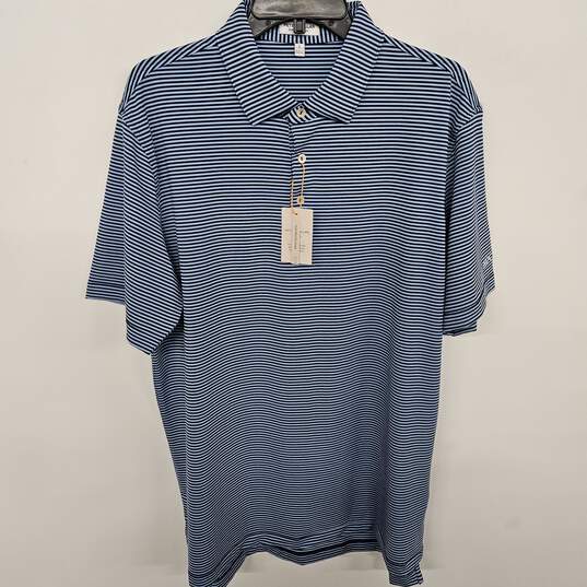 Peter Millar Summer Comfort Blue Striped Polo image number 1
