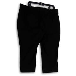 Womens Black Flat Front Pockets Regular Fit Straight Leg Capri Pants Sz 16 alternative image