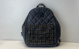 Badgley Mischka Studded Tweed Mini Backpack Black