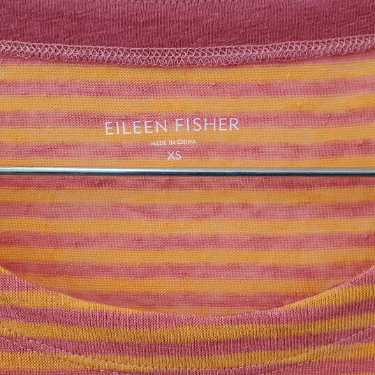 Eileen Fisher Orange 100% Linen Long Sleeve Tunic Top image number 4