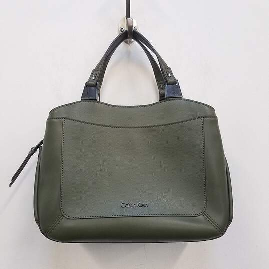 Calvin Klein Charlie Triple Compartment Satchel Green image number 1