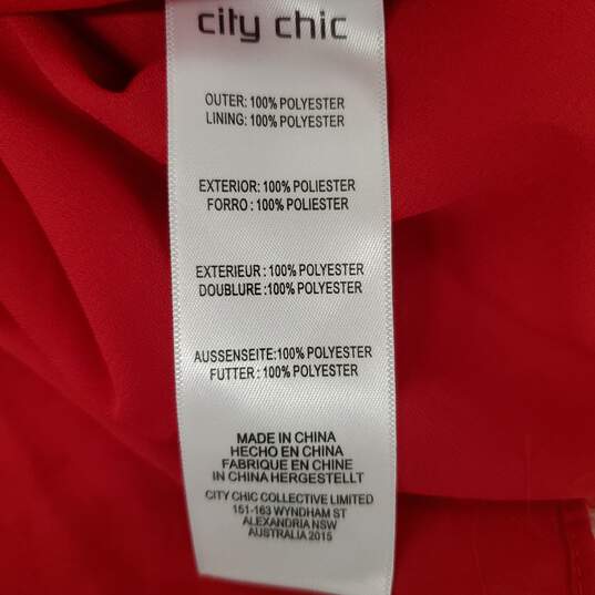 NWT City Chic WM's Rouge Folklore Red Ivory Print Dress Size XL image number 4