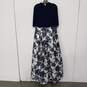 Chetta B Elbow Sleeve Blue Floral Print Dress Size Medium image number 4