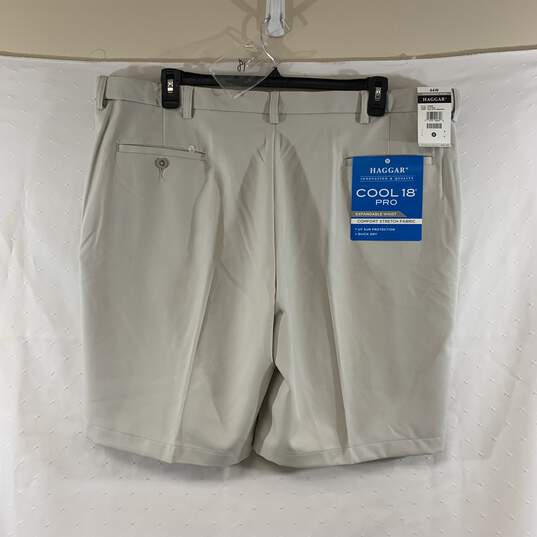 Men's Khaki Haggar Expandable Waist Shorts, Sz. 44W image number 2