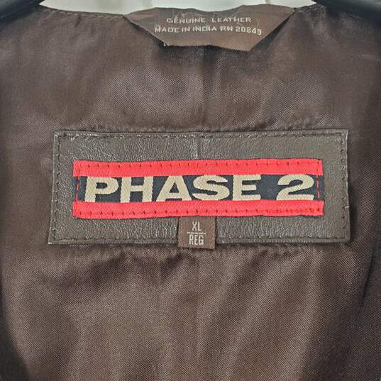Phase 2 Men's Brown Leather Vest SZ XL image number 4