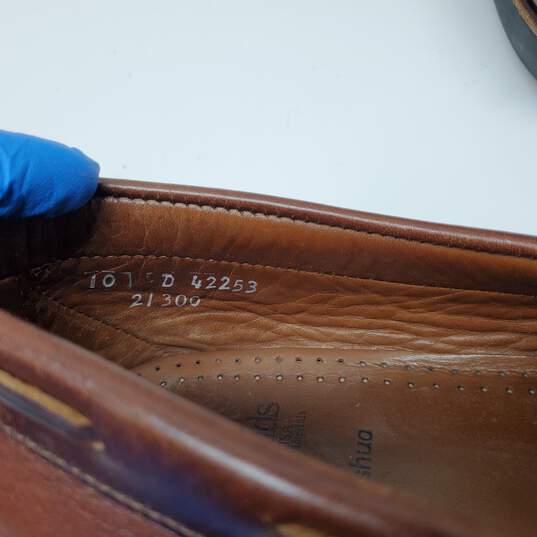 VTG. Mn Allen Edmonds Nashua Tassel Brown Leather Loafers Sz Approx. 11.5 In. Heel Toe image number 6