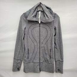 Lululemon Athletic WM's Heathered Gray Stride Jacket with Thumbholes Size 4