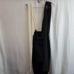 Express Color Block Halter Convertible Jumpsuit Black & White Size S alternative image