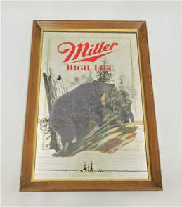 Vintage Miller High Life Black Bear Wisconsin Wildlife Series Mirror