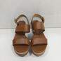 Michael Kors Marlon Brown Leather Platform Sandals Women's Size 8.5M image number 1