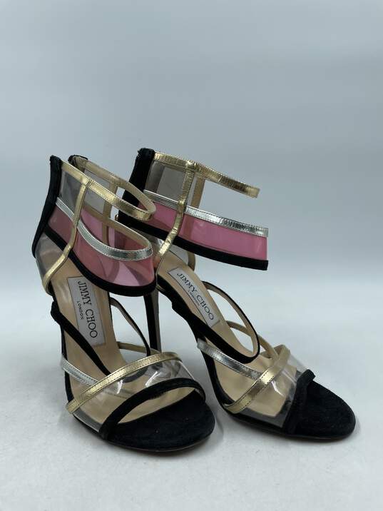 Authentic Jimmy Choo Black Caged Sandals W 5 image number 3