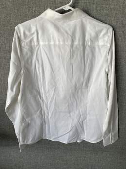 Womens White Non-Iron 100% Cotton Button-Up Shirt Size Medium T-0542475-E alternative image