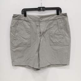 Womens Gray Flat Front Slash Pocket Stretchable Zip Chino Shorts Size XL