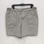 Womens Gray Flat Front Slash Pocket Stretchable Zip Chino Shorts Size XL image number 1