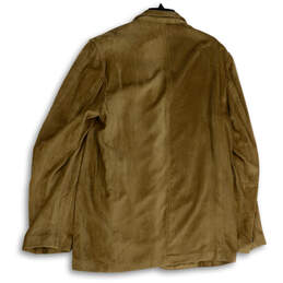 NWT Mens Brown Long Sleeve Notch Lapel Pockets Three Button Blazer Size L alternative image