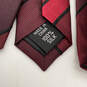 NWT Mens Red Black Vermont Striped Silk Keeper Loop Adjustable Necktie image number 3