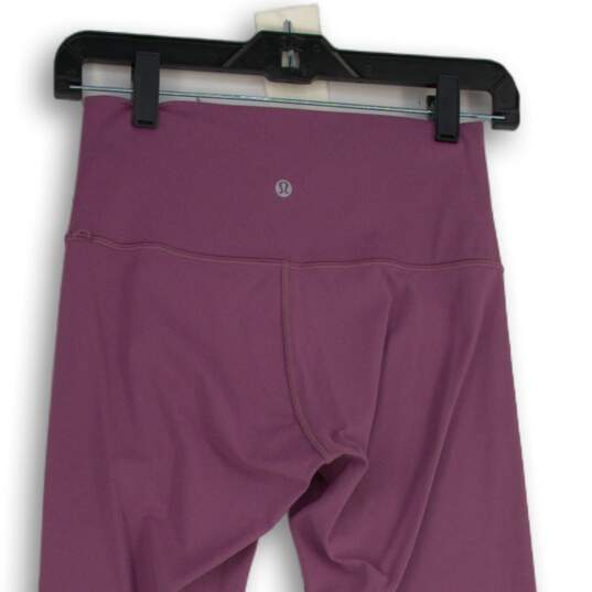 Lululemon Womens Purple Elastic Waist Pull-On Compression Leggings Size 6 image number 4