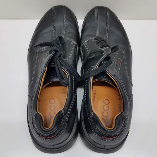 Men's black leather Ecco comfort work shoes size 47 image number 2