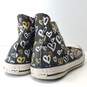 Converse All Star Heart Sneakers Black/White/Gold Women US 10 image number 5