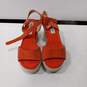 Steve Madden Ladies Orange Wedge Platform Heels Size 5 image number 1