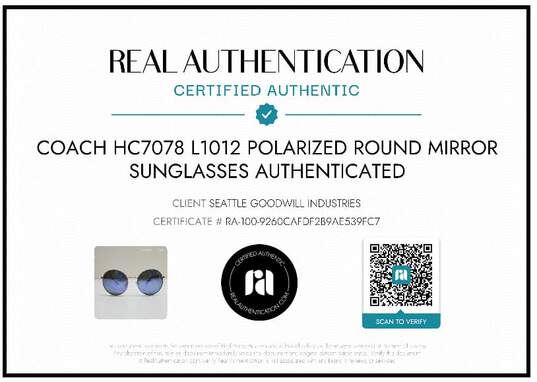 AUTHENTICATED COACH HC7078 L1012 POLARIZED ROUND MIRROR SUNGLASSES image number 1