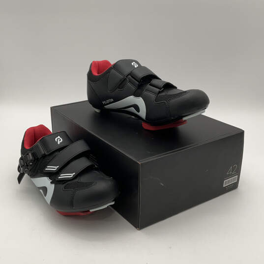 Womens PL-SH-B-42 Black Red Adjustable Strap 3 Bolt Cycling Shoes Size 42 image number 1