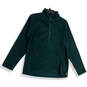 Mens Green Mock Neck Long Sleeve 1/3 Sleeve Pullover Sweater Size M image number 1
