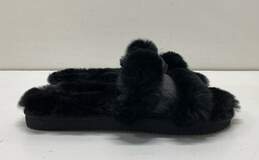 Michael Kors Tula Black Fur Slides Sandals Size 8 alternative image