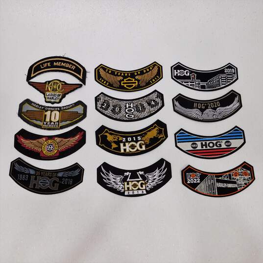 Assorted 2000's Harley Davidson Patches Life Member 10 Year Member image number 1