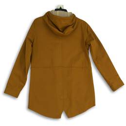 Womens Orange Long Sleeve Hooded Full-Zip Parka Jacket Size Small alternative image