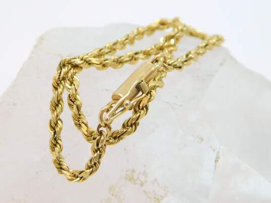 14K Yellow Gold Rope Chain Bracelet 3.6g image number 2