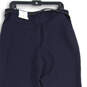 NWT Womens Navy Blue Flat Front Slash Pockets Trouser Pants Size 12 image number 4