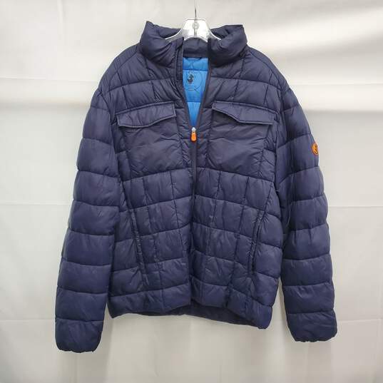Save The Duck M's Ultra Light Dark Blue Puffer 100% Nylon Jacket Size XL image number 1