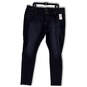 NWT Womens Black Denim Dark Wash Pockets Stretch Skinny Jeans Size 38/32 image number 1