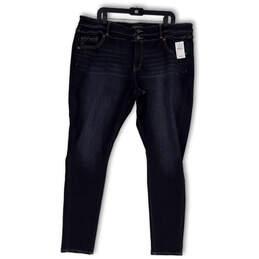 NWT Womens Black Denim Dark Wash Pockets Stretch Skinny Jeans Size 38/32