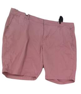 Mens Pink Flat Front Regular Fit Pockets Chino Shorts Size 22