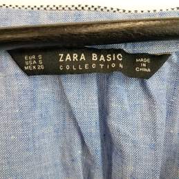 Zara chambray loose blouse with embroidery S alternative image