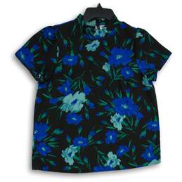 J. Crew Womens Multicolor Floral Short Sleeve Back Button Blouse Top Size S