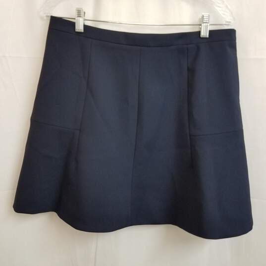 J. Crew navy blue A-line mini skirt size 12 nwt image number 1