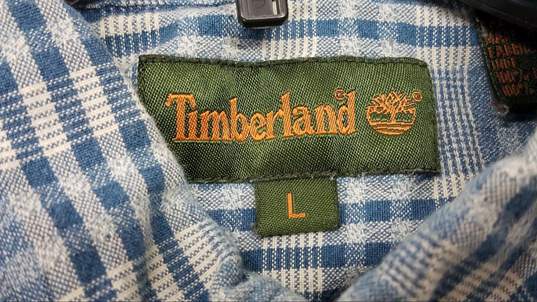 Timberland Men's Blue Long Sleeve Button-Up Shirt Sz L image number 5