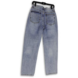 NWT Womens Blue Denim Medium Wash Stretch Pockets Straight Leg Jeans Size M alternative image